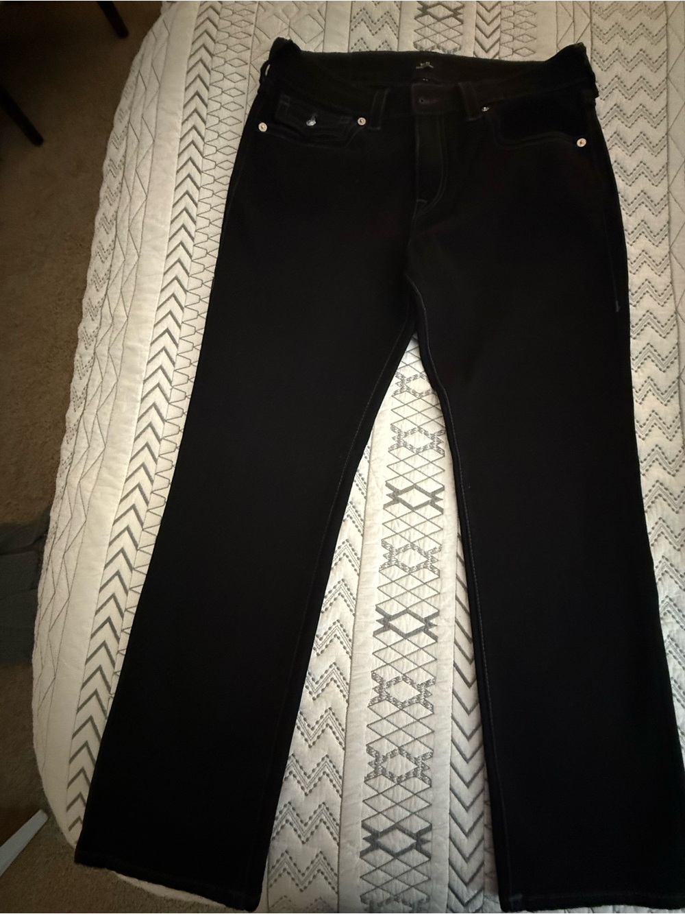 True Religion Men's Straight Jeans - Black